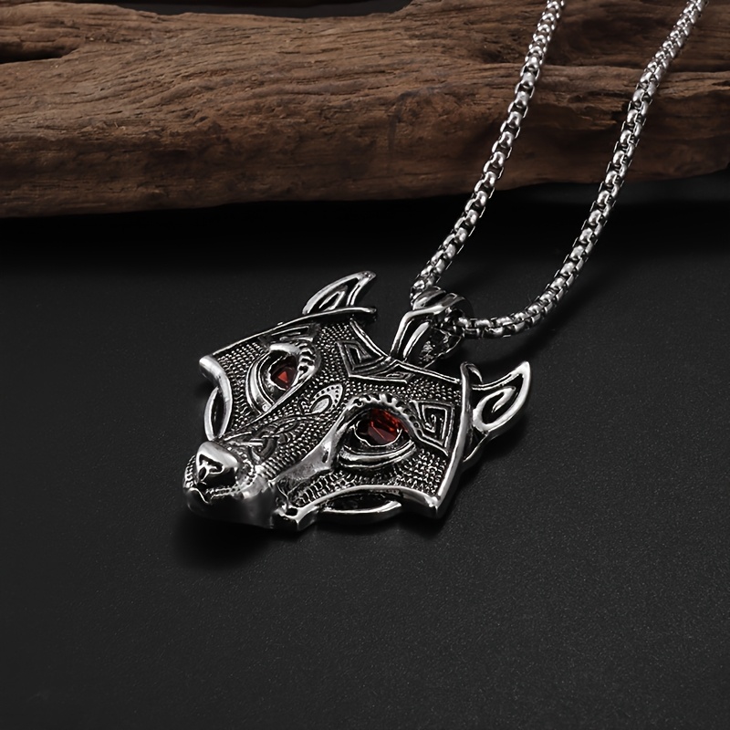 VIKINGR ™ | NASZYJNIK GŁOWA WILKA FENRIR - obrazek 6