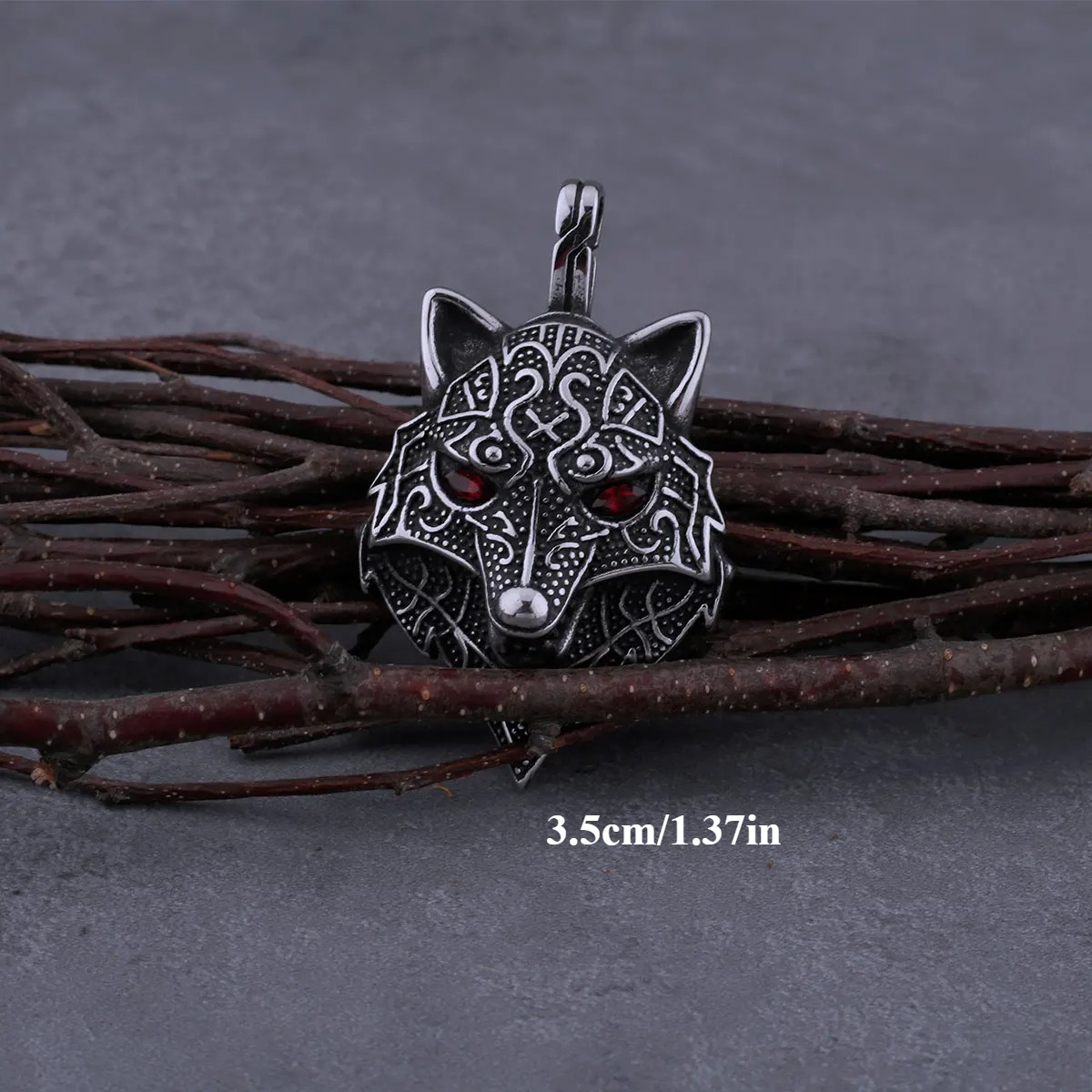 VIKINGR ™ | NASZYJNIK GŁOWA WILKA FENRIR - obrazek 7