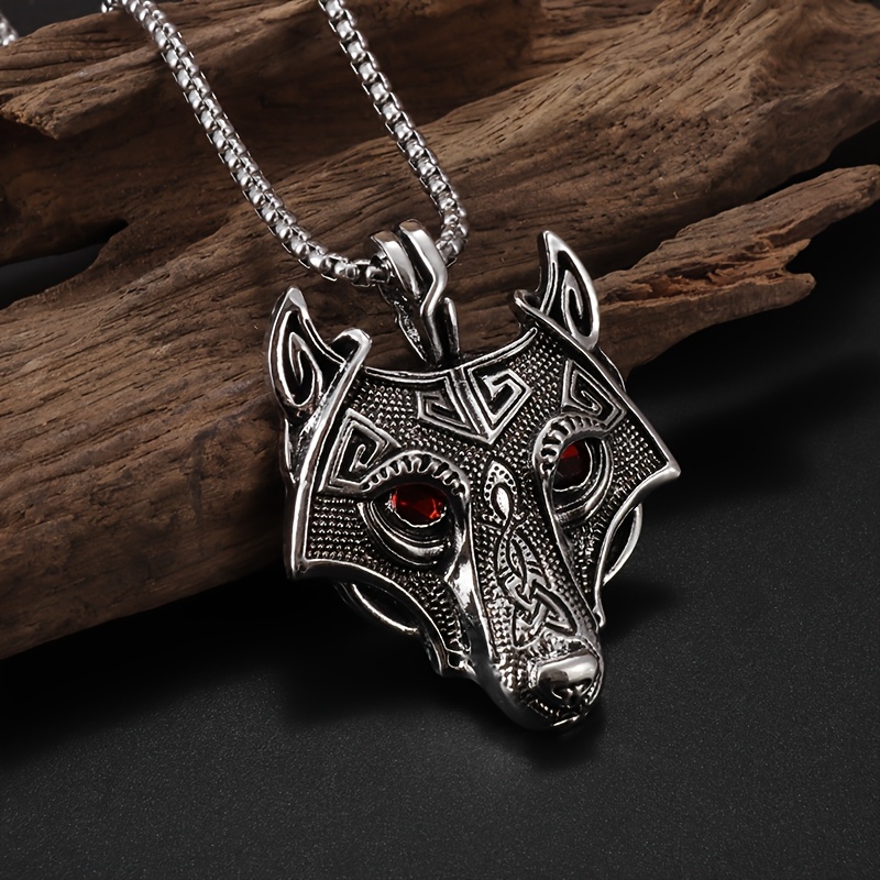 VIKINGR ™ | NASZYJNIK GŁOWA WILKA FENRIR - obrazek 2